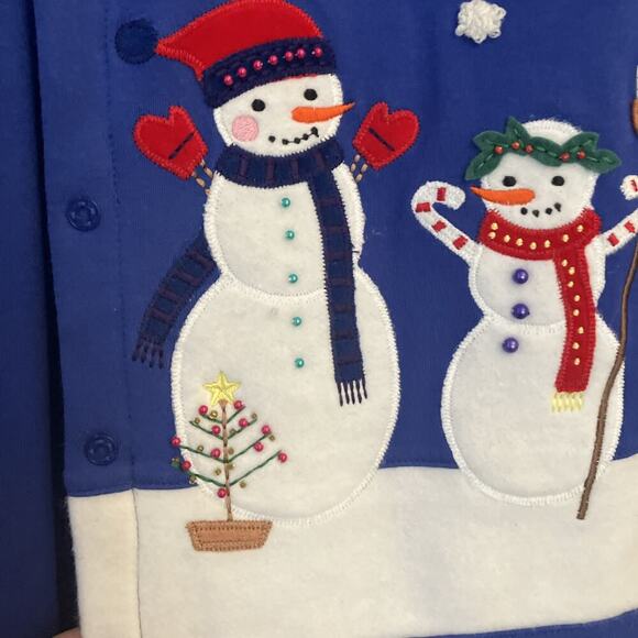 Marisa Christina Dress / Cardigan Set Outfit Women’s Size XL Large Snowman Blue - Picture 7 of 14